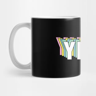 YIKES - Trendy Cool Slang in Retro Colorful Text Mug